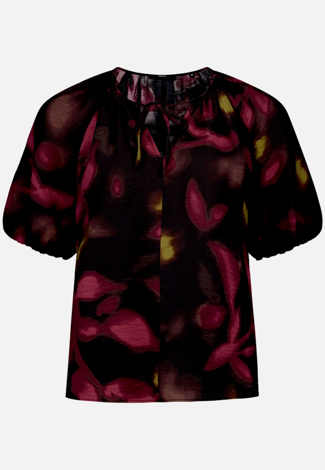 Schlupfbluse  kurzarm mit Blumen  / Vorderseite