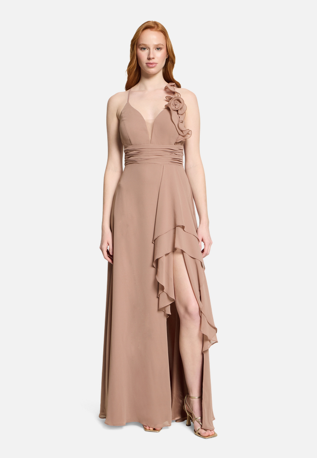 Chiffonkleid mit Volant / Modellfoto Vorderseite