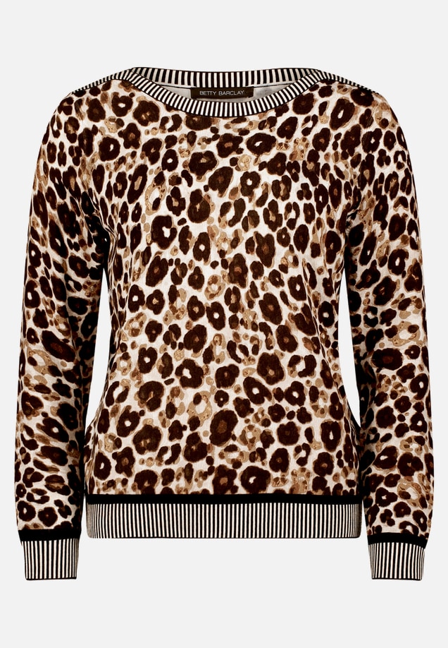 Strickpullover mit Animalprint / Vorderseite
