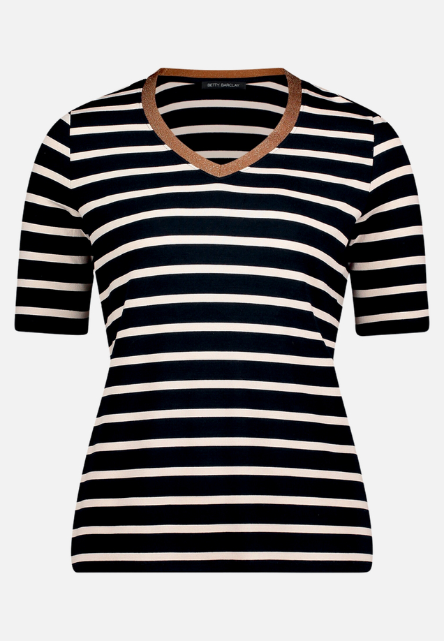 Gestreiftes T-Shirt  mit V-Ausschnitt  / Vorderseite