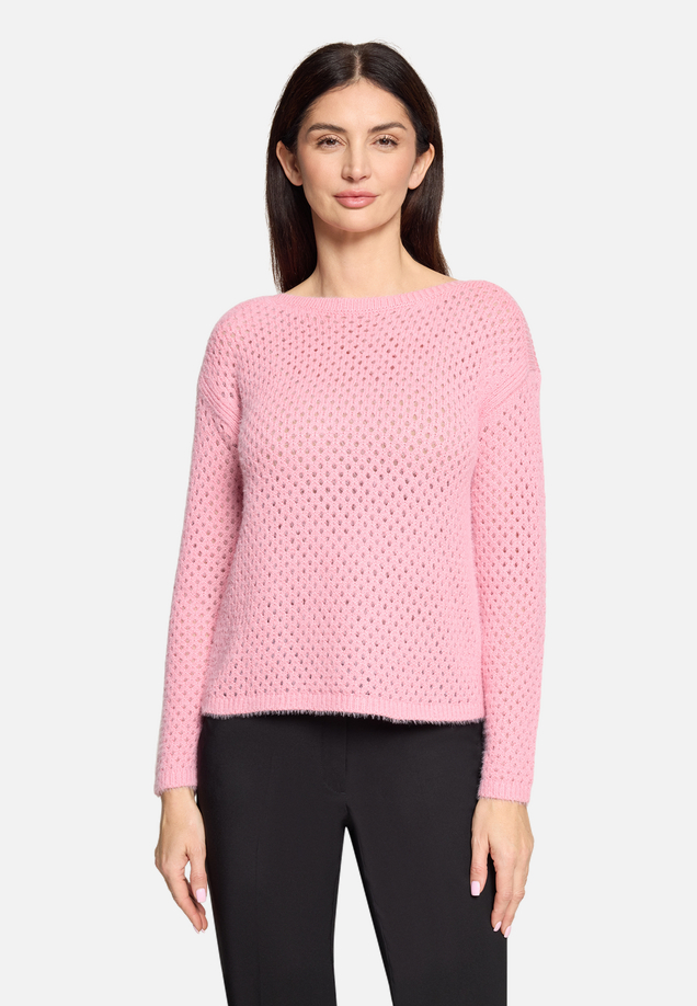 Lochstrick-Pullover langarm / Modellfoto Vorderseite