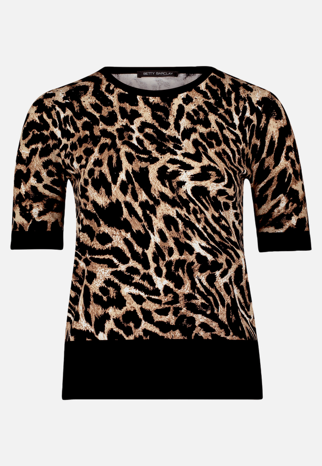 Feinstrickpullover mit Animalprint / Vorderseite