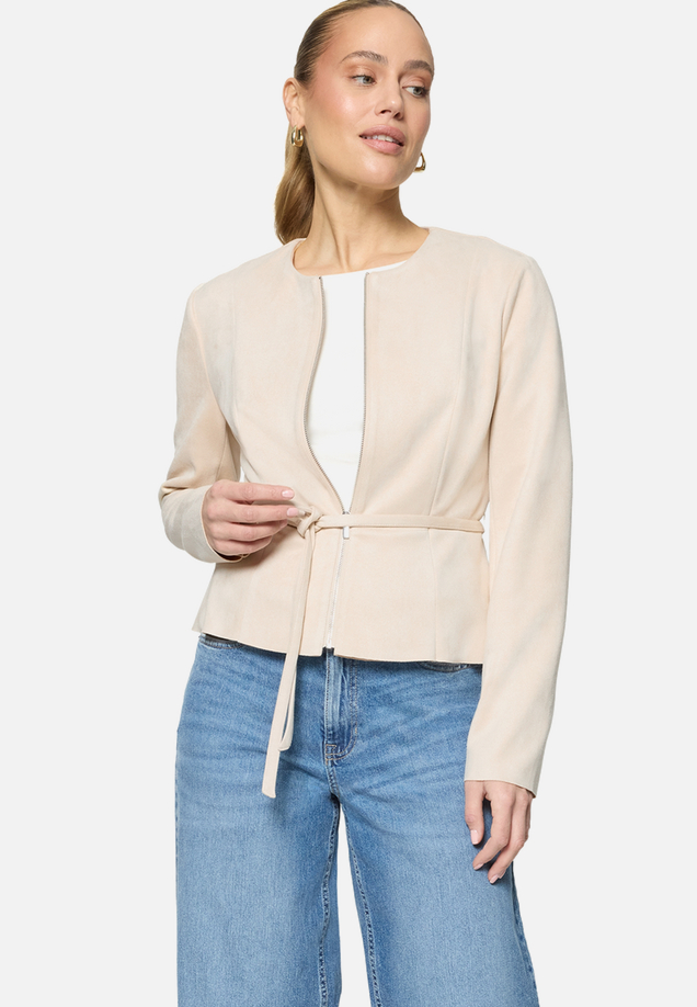 Blazer-Jacke  in Lederoptik  / Modellfoto Vorderseite