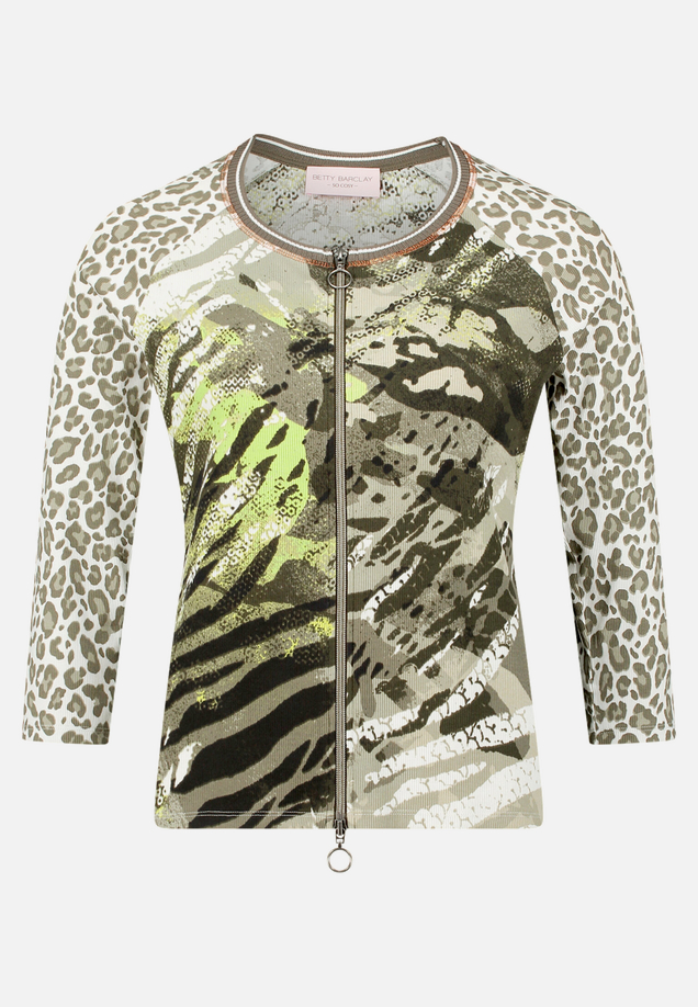 Shirtjacke mit Rippenstruktur / Vorderseite