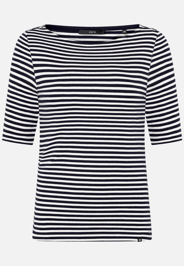 Ringelshirt  mit U-Boot Ausschnitt  / Vorderseite