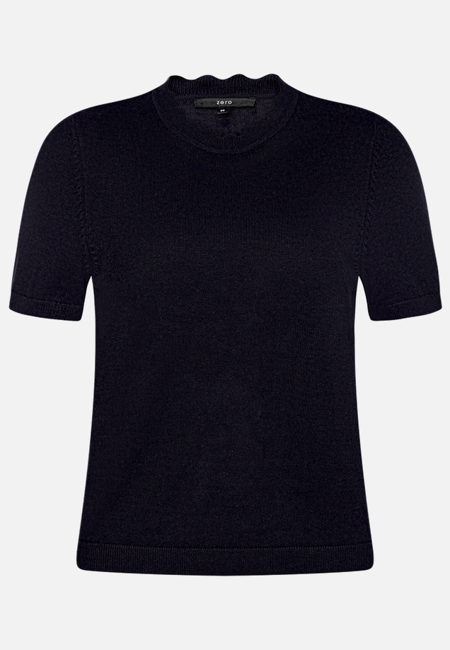 Kurzarmpullover  mit Wellensaum  / Vorderseite