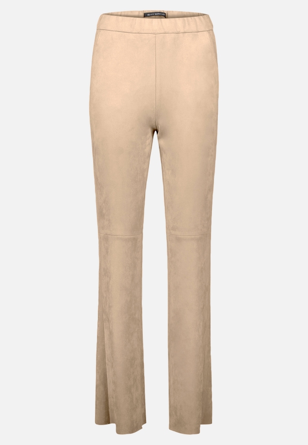 Kunstlederhose Flared aus Velour / Vorderseite