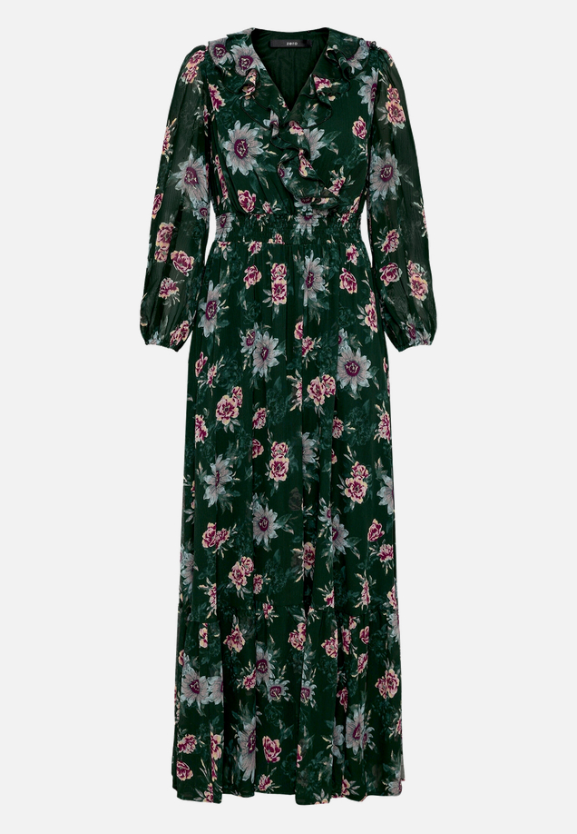 Maxikleid  langarm mit Blumen  / Vorderseite