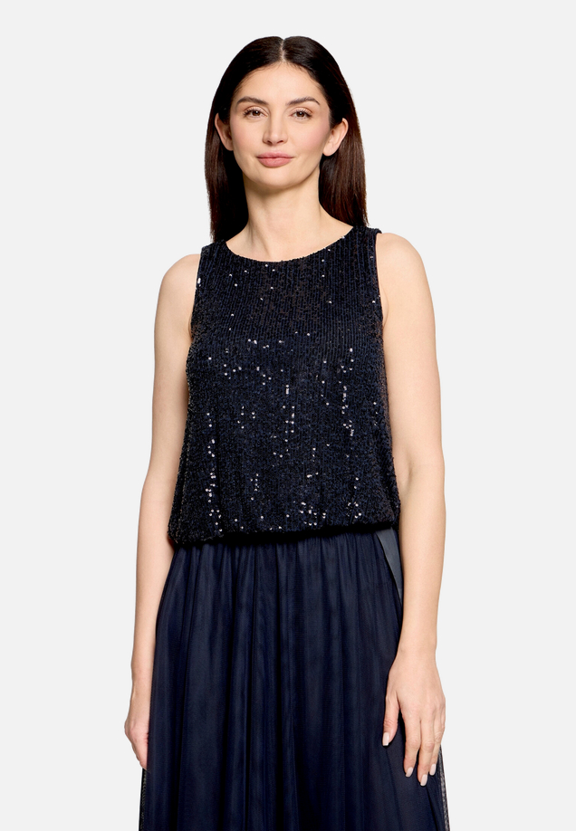 Pailletten-Top im Glitzer-Look / Modellfoto Vorderseite