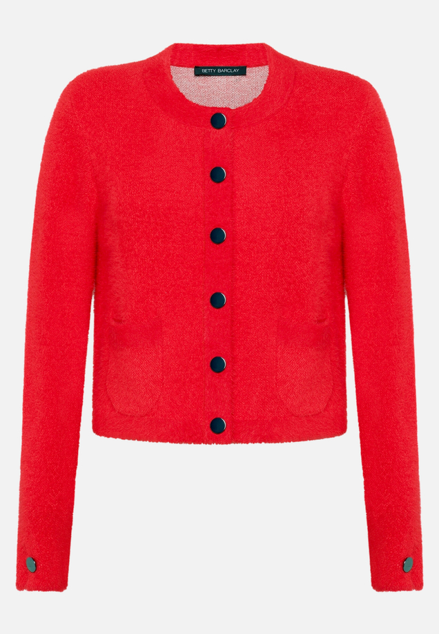 Strick-Cardigan mit aufgesetzten Taschen / Vorderseite