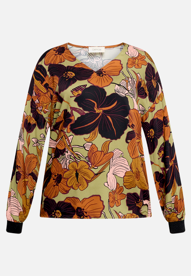 Oversize-Bluse mit Rippbündchen / Vorderseite