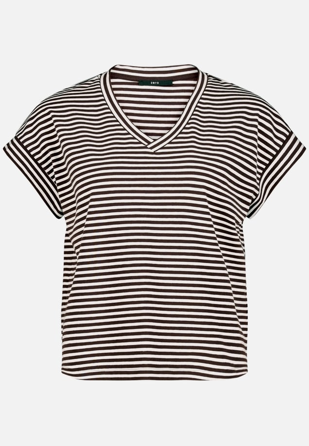 Shirt  gestreift mit V-Ausschnitt  / Vorderseite