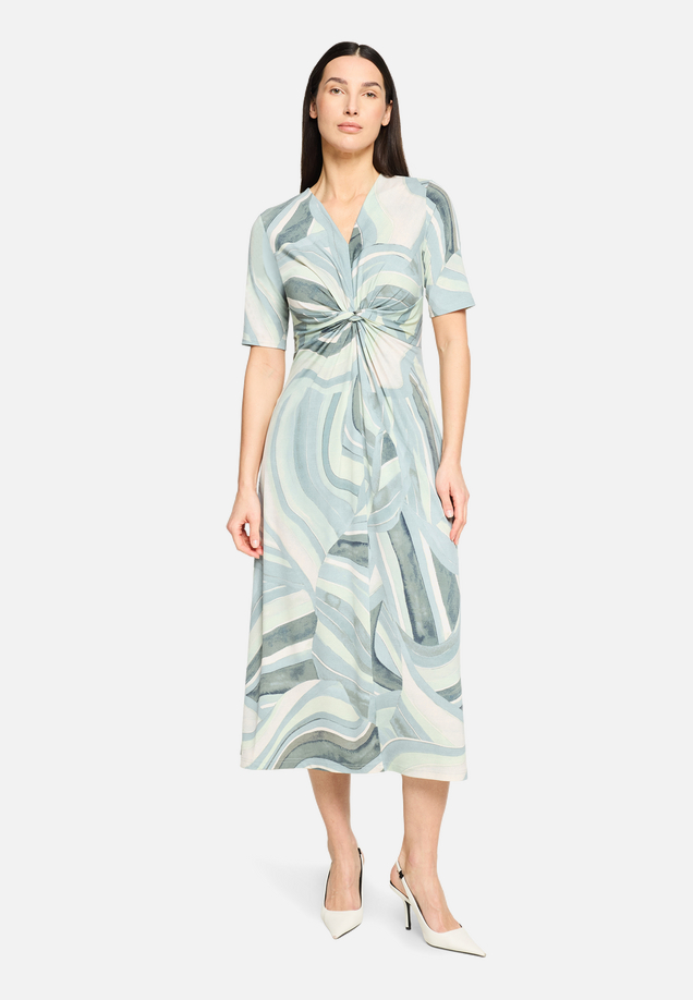 Midikleid mit Raffung / Modellfoto Vorderseite