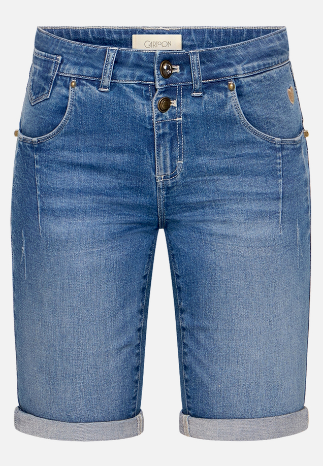 Jeans-Shorts mit Stickerei / Vorderseite