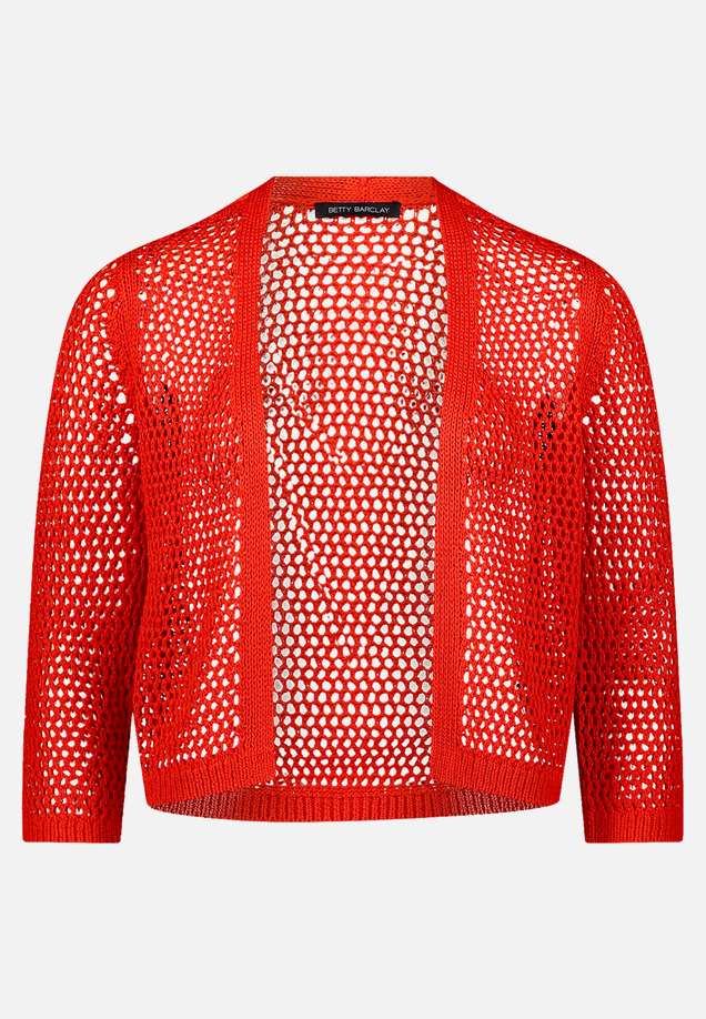 Grobstrickjacke mit Lochmuster / Vorderseite