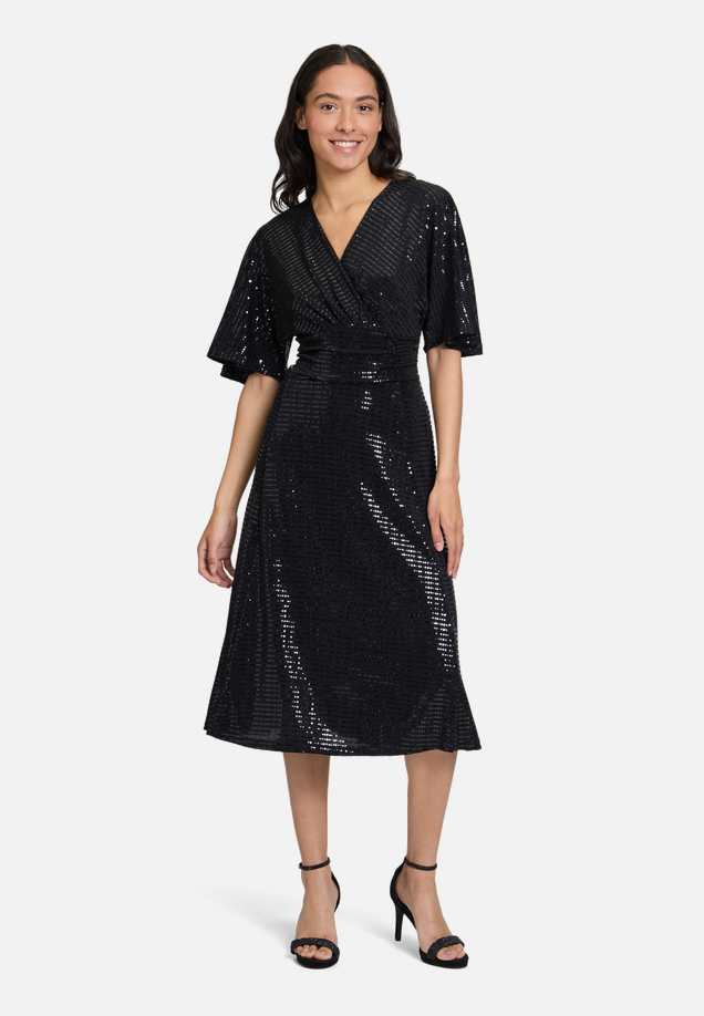 Cocktailkleid im Glitzer-Look / Modellfoto Vorderseite