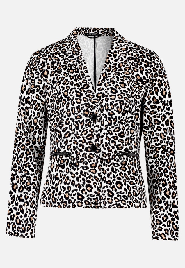 Kurzblazer mit Animalprint / Vorderseite