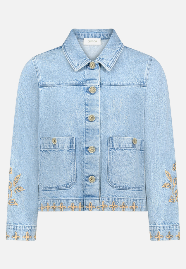 Jeansjacke mit Stickerei / Vorderseite