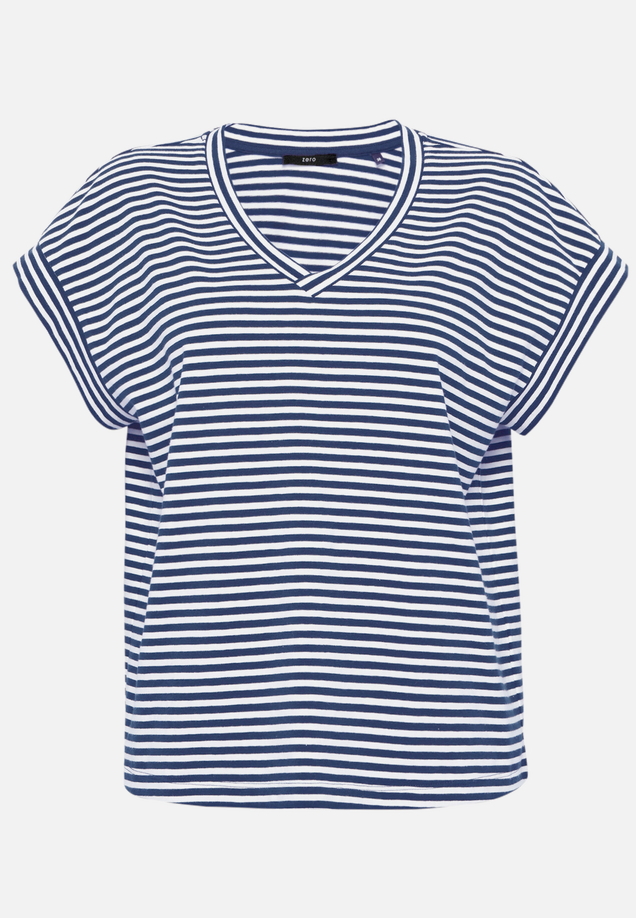 Shirt  gestreift mit V-Ausschnitt  / Vorderseite