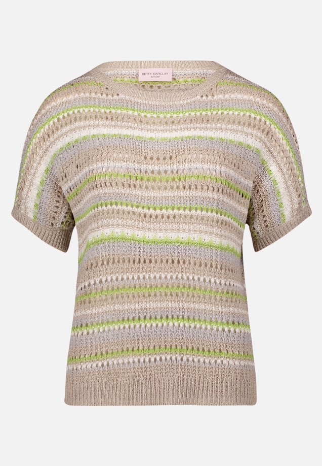 Lochstrick-Pullover mit U-Boot-Ausschnitt / Vorderseite