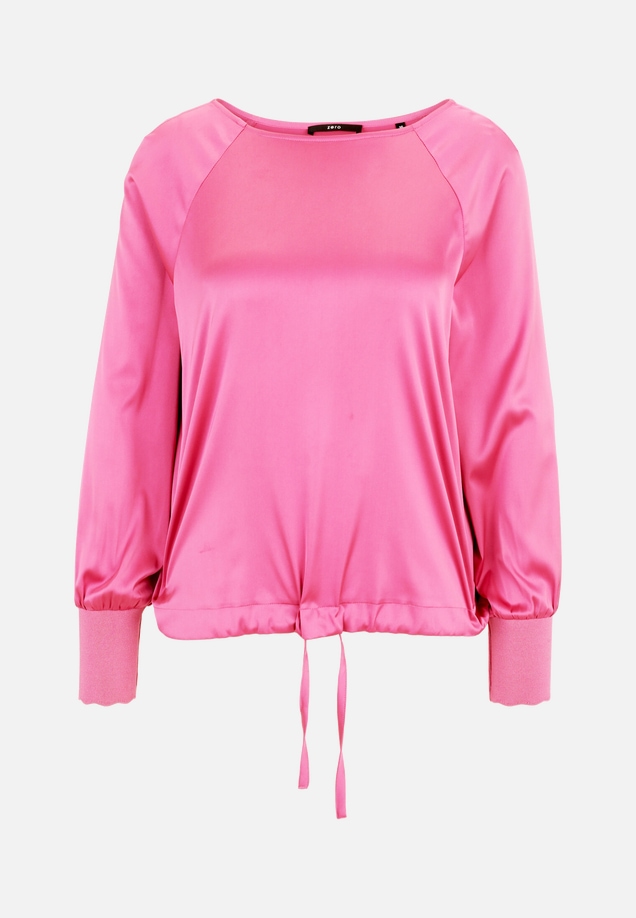 Satinbluse mit Strickbündchen / Vorderseite