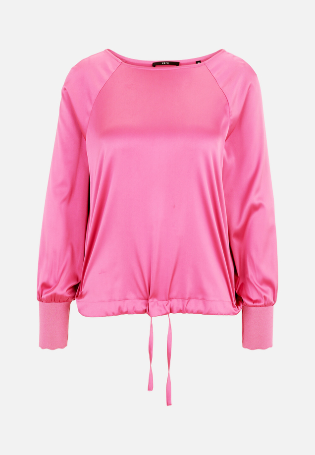 Satinbluse mit Strickbündchen / Vorderseite