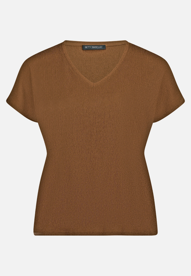 T-Shirt  aus Crêpe-Stoff mit V-Ausschnitt  / Vorderseite