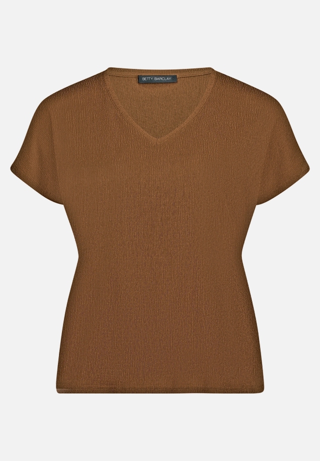 T-Shirt  aus Crêpe-Stoff mit V-Ausschnitt  / Vorderseite