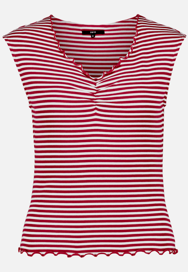 Top  gestreift mit Raffung  / Vorderseite
