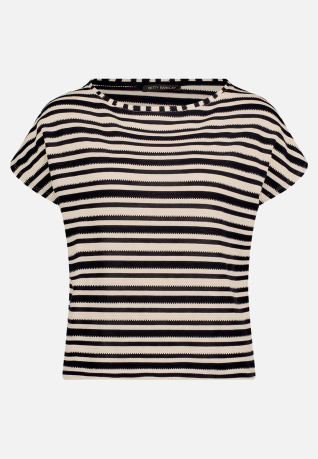 Gestreiftes T-Shirt  mit U-Boot Ausschnitt  / Vorderseite