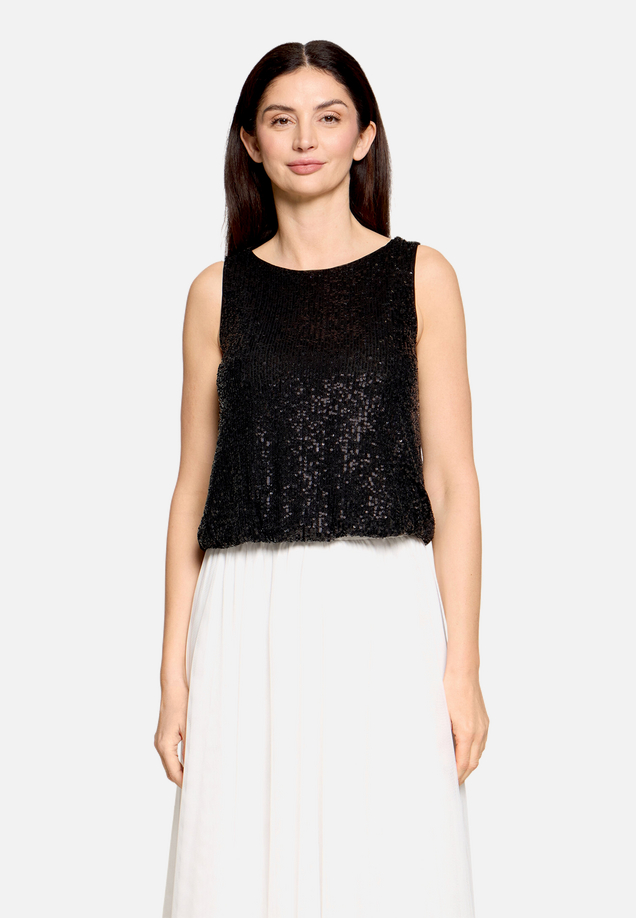 Pailletten-Top im Glitzer-Look / Modellfoto Vorderseite
