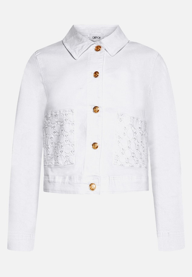 Jeansjacke mit Lochmuster / Vorderseite