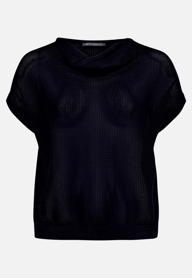 Lochstrick-Pullover mit Wasserfallausschnitt / Vorderseite