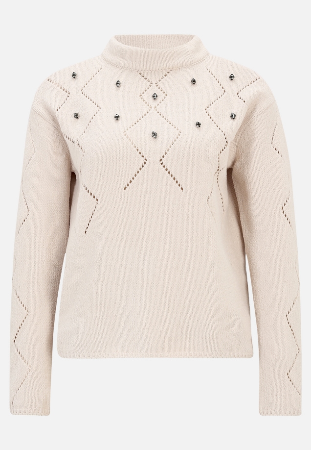 Strickpullover mit Schmucksteinen / Vorderseite