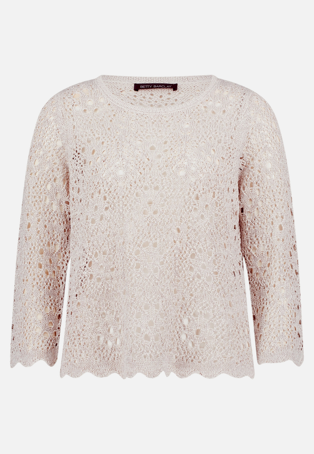 Lochstrick-Pullover  mit 3/4 Arm  / Vorderseite