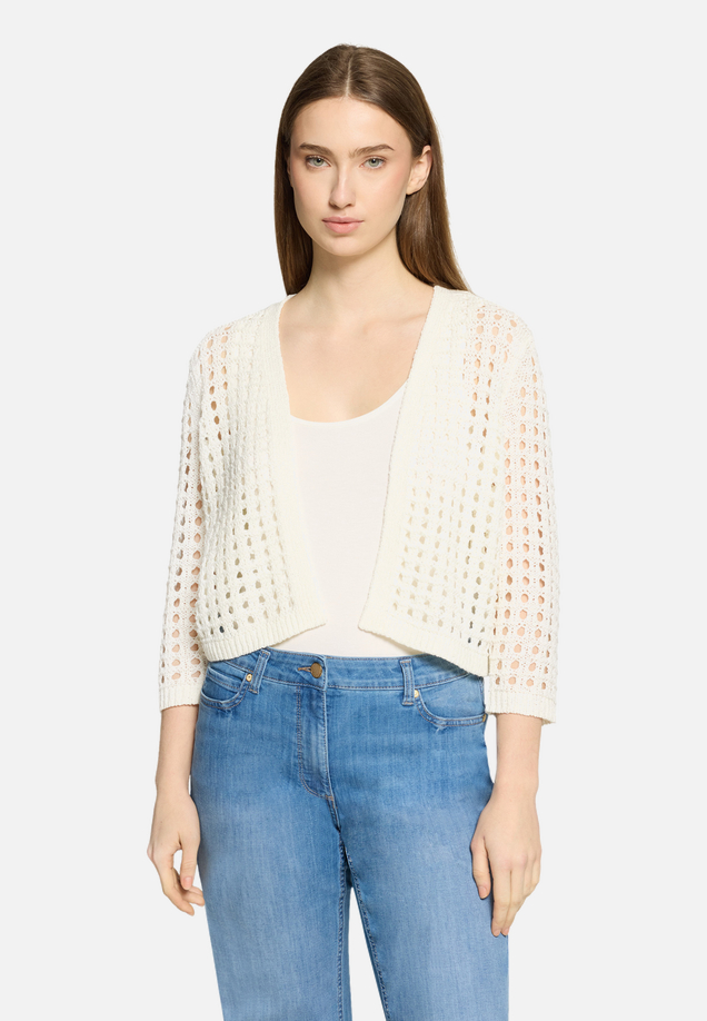 Casual-Strickjacke mit Effektgarn / Modellfoto Vorderseite