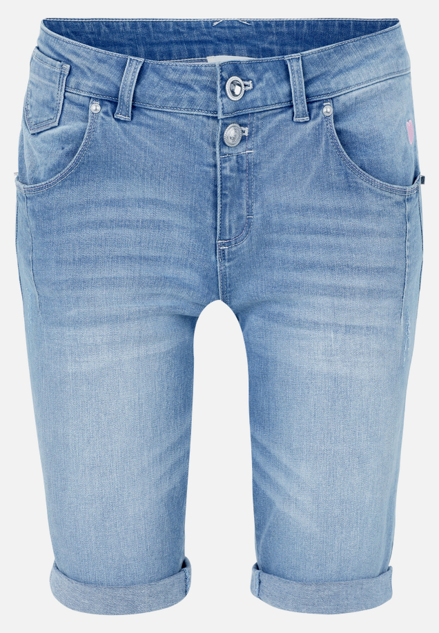 Jeans-Shorts mit Stickerei / Vorderseite